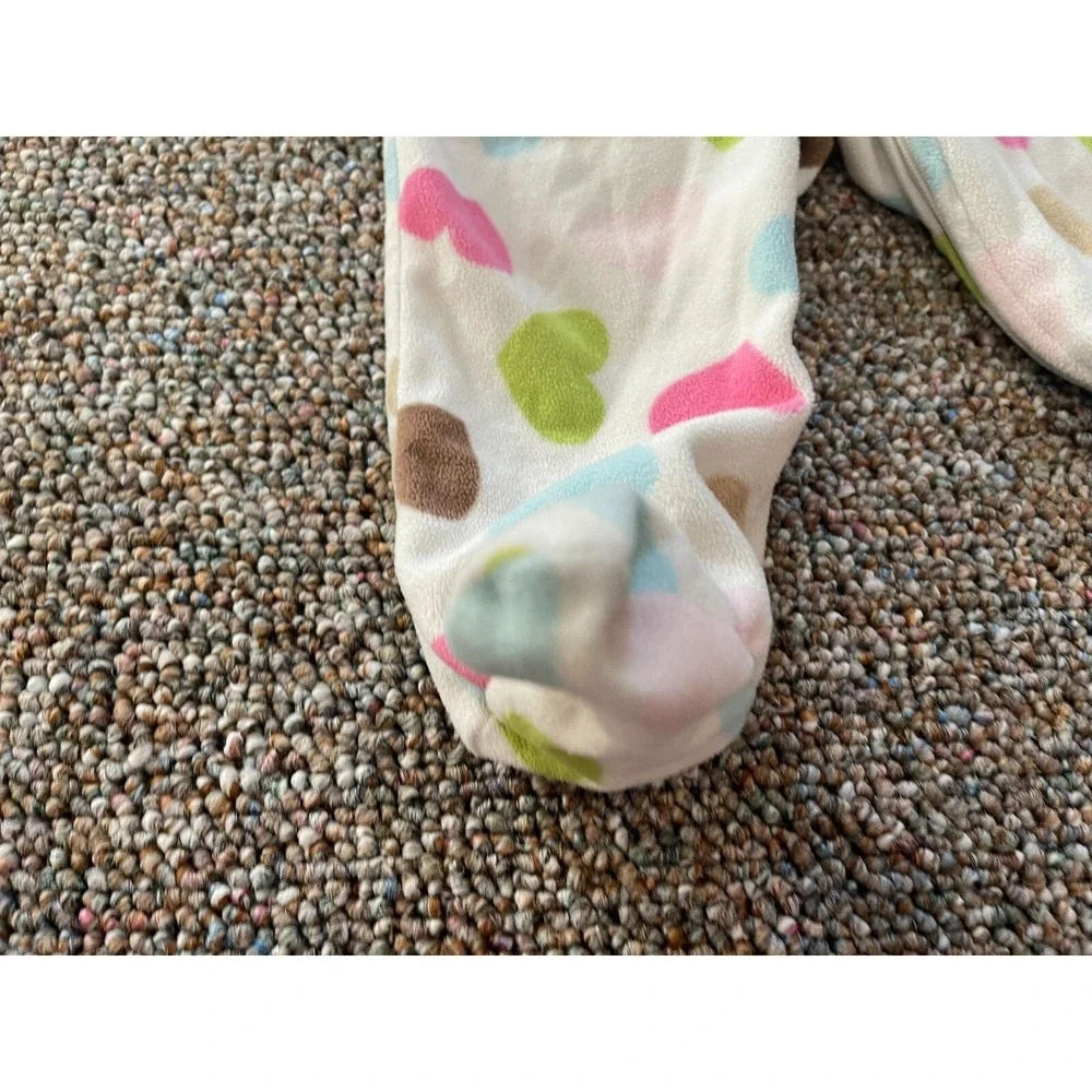 Carter's Girls Heart Patterned Fleece Sleeper 9M